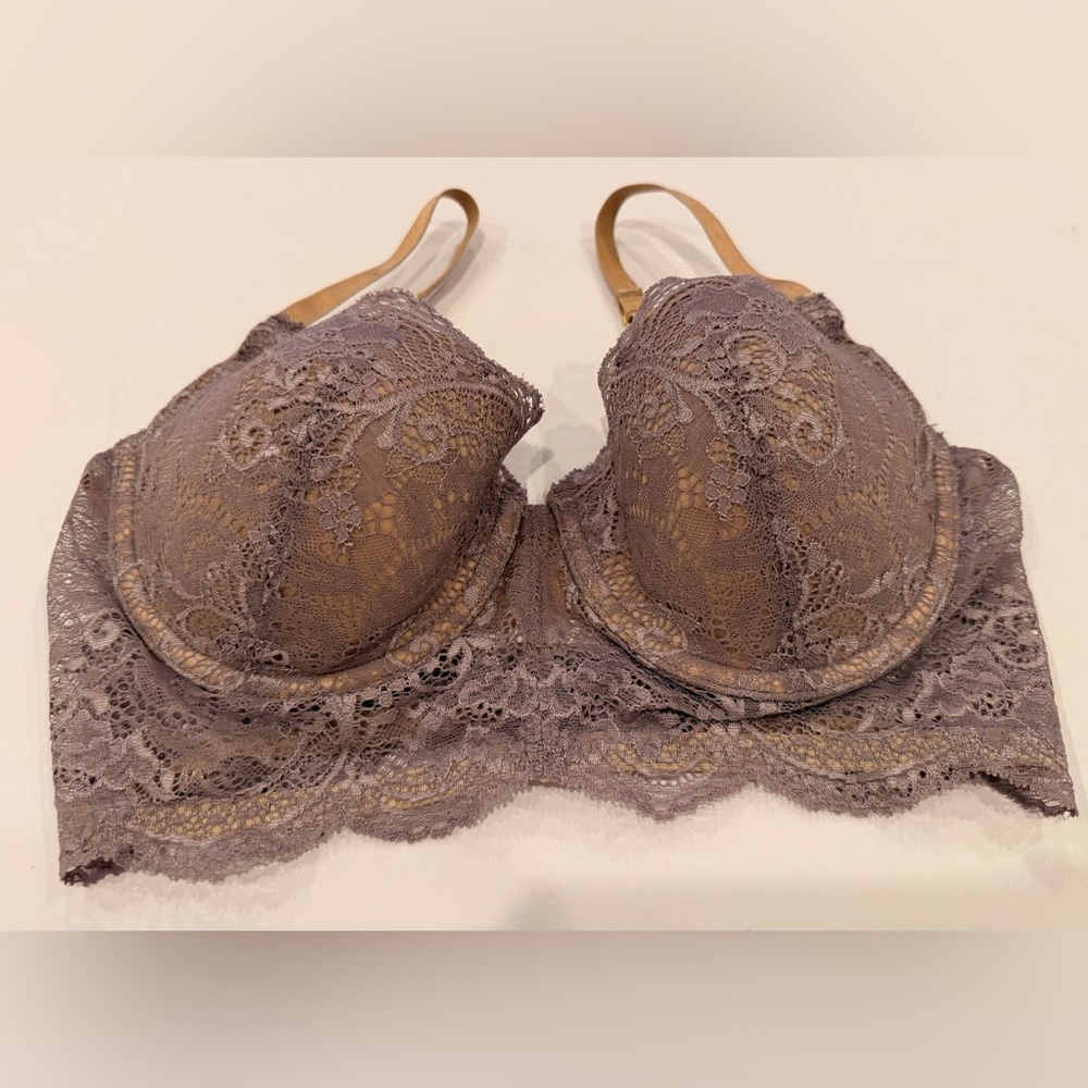 ThirdLove Lace Longline Bra 32D Nude Mauve NWOT